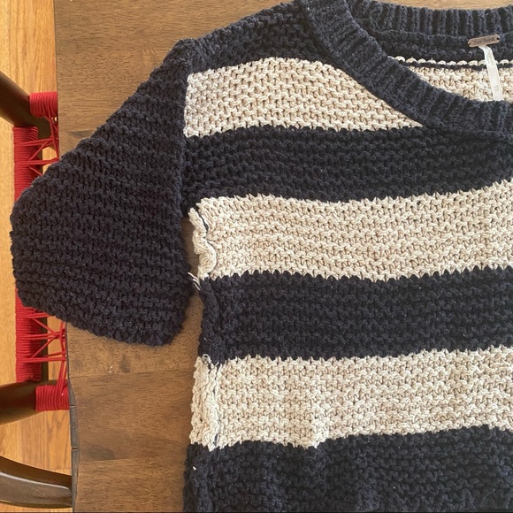 Free People Striped V Neck Sweater - Picture 3 of 4